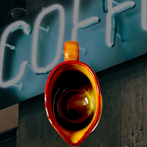 Vtg 70's Sango Roma Caramel Stoneware 4933 Coffee Creamer Sugar Bowl Lid 3PC Set - Picture 8 of 11